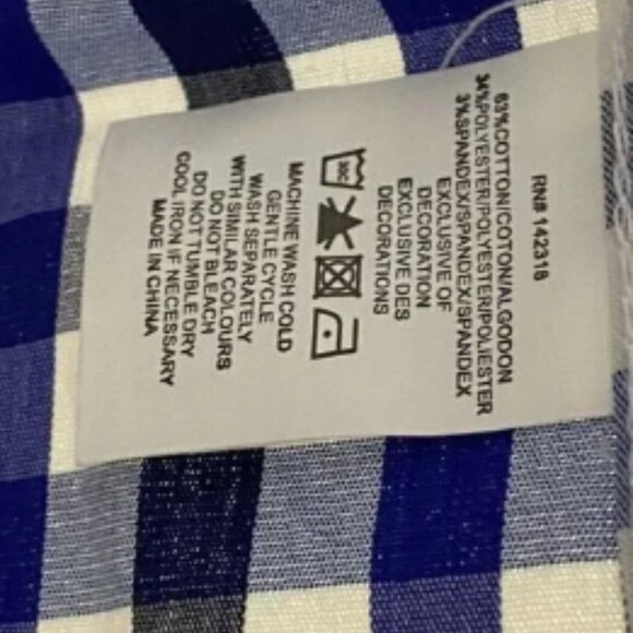 Nick Graham Button Up Shirt Mens M/M 15.5 32-33 Modern Fit Blue Long - Picture 4 of 4